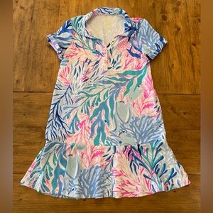 Lilly Pulitzer UPF 50+ Girls Mini Sadie Polo Dress M 6-7